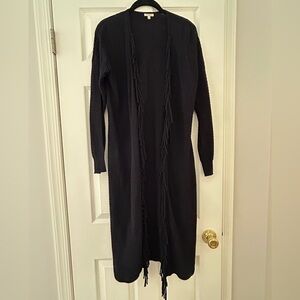 Long black fringe cardigan. Size small. Smoke free home.